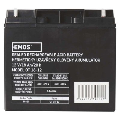 Акумуляторна батарея Emos B9655 12V 18AH L1 AGM B9655 фото