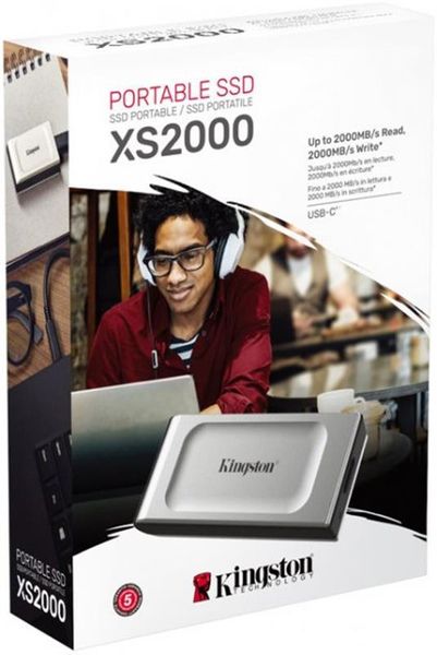 Накопичувач зовнішній SSD Portable USB 2.0ТB Kingston XS2000 Silver (SXS2000/2000G) SXS2000/2000G фото