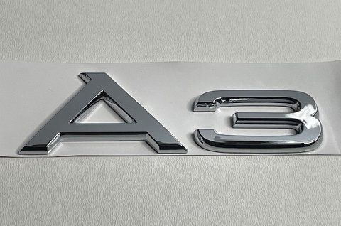 Емблема напис A3 на Audi хром au022 фото товару