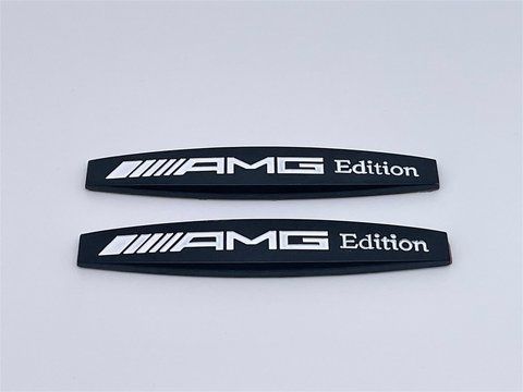 Емблема напис шильдик (логотип) на крила AMG Edition (Чорний) Mercedes-Benz (Мерседес) 99*18 мм (Метал) meb029 фото товару