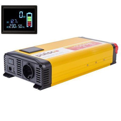 Преобраз. напряжения PULSO/ISU-1500/12V-220V/1500W/USB-5VDC2.0A/син.волна/клеммы (ISU-1500) ISU-1500 фото товара