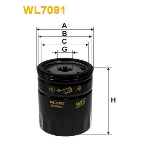Фільтр оливи Alfa Romeo; Citroen; Fiat Albea, Brava, Bravo, Cinquecento, Doblo I, Fior Wix Filters (WL7091) WL7091 фото товару