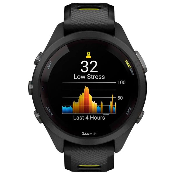 Смарт-годинник Garmin Forerunner 265S Black Bezel and Case with Black/Amp Yellow Silicone Band (010-02810-53) 010-02810-53 фото