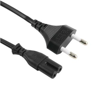 Кабель живлення 1.2m, 0.5mm, PC-184/2 CEE7 / 16-C7 2 pin (для побутової техніки), Black, OEM Q600 PC-184/2 CEE7/16-C7-CCA12 фото