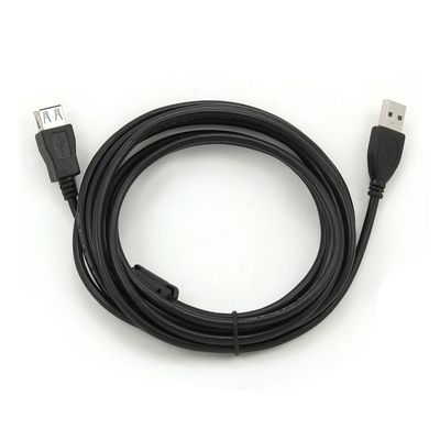Подовжувач USB 2.0 AM / AF, 1,0m, 1 ферит, чорний, Пакет Q500 YT-AM/AF-1.0B фото