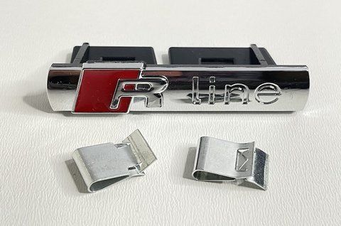 Эмблема надпись R-line на радиаторной решетке Audi 72x15mm au006 фото товара