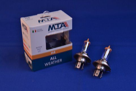 Лампа автомобильная H4 12V 60/55W P43T ALL WEATHER (2шт) (ближняя/дальняя, противотуманная) MTA 84163 AWB2 фото товара