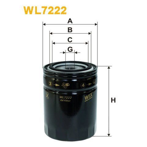 Фільтр оливи Bmc Levend; Ford Explorer II, Maverick I; Nissan Atleon, L, Cabstar E, Pa Wix Filters (WL7222) WL7222 фото товару