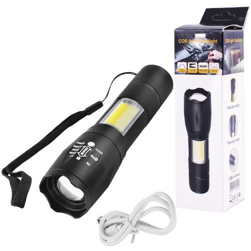 Ліхтар діодний Police BL-1831-T6+COB, ЗУ micro USB, вбудований акумулятор, zoom, ремінець (BL-1831-T BL-1831-T6+COB фото