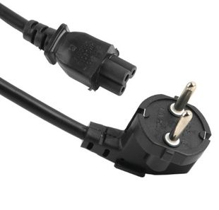 Кабель живлення Schuko PC-186 CEE7 / 17-IEC C5, 1.8M, 0.75mm, для ноутбука, OEM Q25 / 250 PC-186 CEE7/7-IECC5CCA18 фото