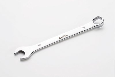 Ключ рожково-накидний полірований CrV 18мм СИЛА 201068 фото