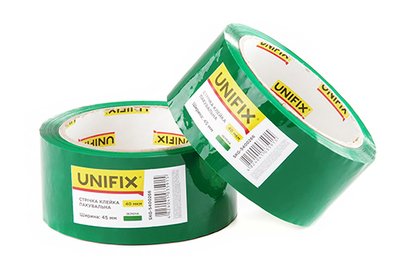 Стрічка клейка пакувальна зелена 45мм*200м SKG-5400266 UNIFIX SKG-5400266 фото