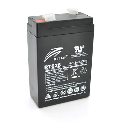 Акумуляторна батарея AGM RITAR RT628, Black Case, 6V 2.8Ah ( 66х34х 97 (103 ) ) Q25 RT628 фото