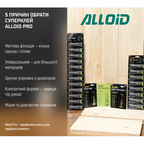 Клей-гель ціаноакрилатний 3г ALLOID PRO мультікарта 12шт APGG123 APGG123 фото товару