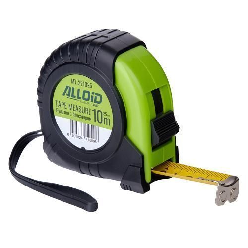 Alloid Base. Рулетка з фіксатором 10&nbsp;м/25&nbsp;мм, MT-221025 MT-221025 фото товару