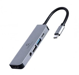 Док-станція Cablexpert USB-C 5-в-1 (A-CM-COMBO5-02) USB/HDMI/PD/Аудіо 3,5 A-CM-COMBO5-02 фото