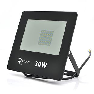 Прожектор SLIM LED RITAR RT-FLOOD30A, 30W, SMD2835, IP65, 2400Lm, 6500K (100%), Ra>70, 141*106*28mm, Black RT-FLOOD30A фото