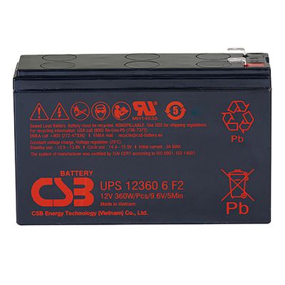 Акумуляторна батарея CSB UPS123606, 12V 6Ah (151х51х94мм) UPS123606F2 фото