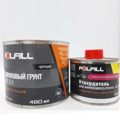 Polfill Грунт акриловый Polfill 5:1 Eco 0.48l чёрный+зат.0,08l (43201) 43201 фото
