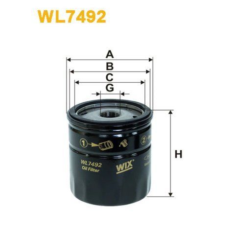 Фільтр оливи WL7492 фото товару