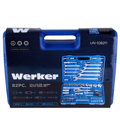 Werker. Универсальный набор инструмента 1/4" & 1/2", 82 предмета. (UN-1082П) UN-1082П фото