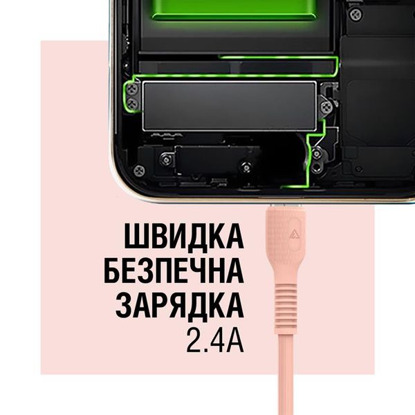 Кабель ACCLAB AL-CBCOLOR-L1PH USB - Lightning (M/M), 1.2 м, Peach (1283126518201) 1283126518201 фото