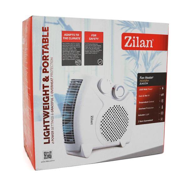 Тепловентилятор спіральний ZILAN ZLN5534, 2000Вт, 2 режими 1000/2000Вт, Box ZLN5534 фото