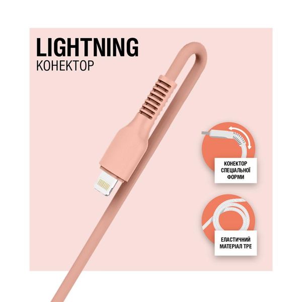 Кабель ACCLAB AL-CBCOLOR-L1PH USB - Lightning (M/M), 1.2 м, Peach (1283126518201) 1283126518201 фото