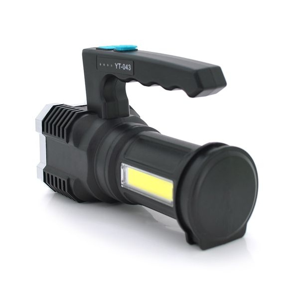 Ліхтар пошуковий Portable Lamp YT-81043, 4LED T6+COB, 5W, 3+1 режим, 1200mah, Black, IP40, USB кабель, 140х70х90мм, BOX YT-81043 фото