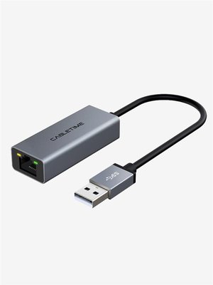 Мережевий адаптер Cabletime USB 100Mbps Ethernet, 0.15m,Space Grey (CB52G) CB52G фото