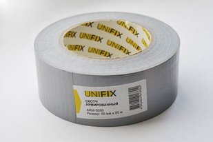 Стрічка клейка армована сіра 50мм*50м UNIFIX ARM-5050 фото