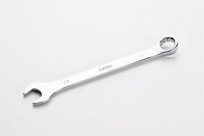 Ключ рожково-накидной полированный CrV 20мм СИЛА 201070 фото