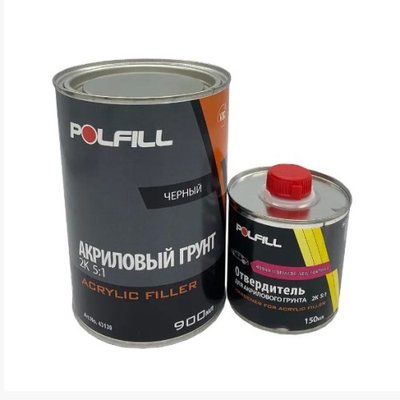 Polfill Грунт акриловый Polfill 5:1 Eco 0.75l чёрный+зат.0,15l (43139) 43139 фото
