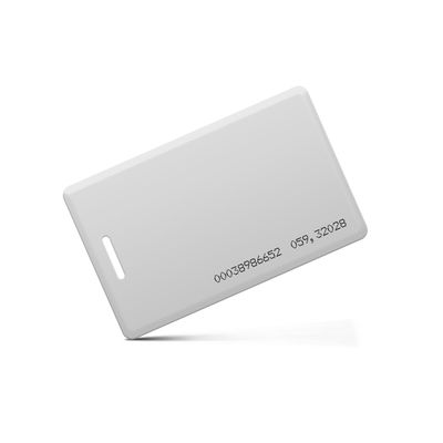 Безконтактна картка ID Em-Marine 125 КГц (TK4100), товщина 1.6 мм. Колір білий. З прорізом EM Marine фото