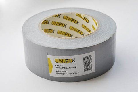 Стрічка клейка армована сіра 50мм*50м UNIFIX ARM-5050 фото товару