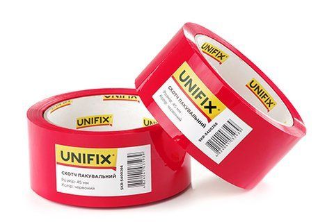 Стрічка клейка пакувальна червона 45мм 200 SKR-5400266 UNIFIX SKR-5400266 фото товару