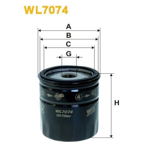 Фільтр оливи Alfa Romeo; Ford Escort, Fiesta, Focus, Focus C-Max, Focus II, Fusion/Fus Wix Filters (WL7074) WL7074 фото товару