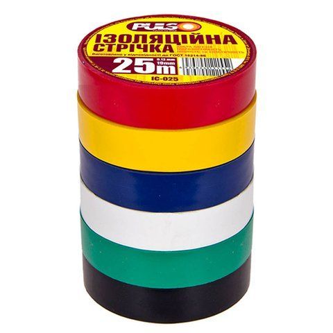 Изолента PULSO PVC 25м ассорти (ІС 25А) ІС 25А фото товара