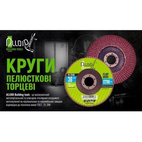 Круг пелюстковий торцевий 125 мм, зерно 36 Alloid (FD-12536) FD-12536 фото товару