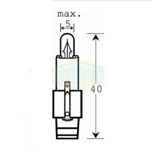 Лампа автомобільна з клиновидним цоколем Trifa 12V 1,2W BG 8-5,5d black (02736) 02736 фото