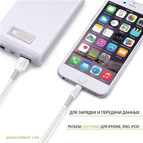 Кабель Intaleo CBFLEXL1 USB - Lightning (M/M), 1.2 м, White (1283126487460) 1283126487460 фото