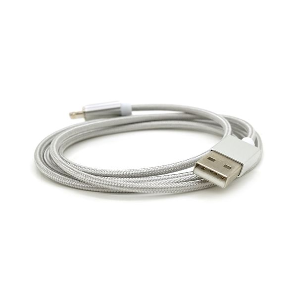 Магнітний кабель USB 2.0 / Lighting, 1m, 2А, індикатор заряду, тканинна оплетка, знімач, Silver, Blister ( під наконечник 1938 ) YT-MCFB-L/S фото