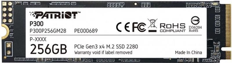 Накопичувач SSD 256GB Patriot P300 M.2 2280 PCIe 3.0 x4 NVMe TLC (P300P256GM28) P300P256GM28 фото