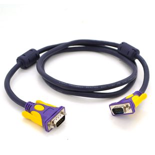 Кабель Merlion VGA 3 + 4 with shielding, 1,5m, male to male (тато-тато), 2 фериту, purple, Пакет Q100 YT-VGA(M)/(M)3+4PR-1.5m фото