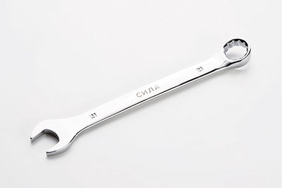 Ключ рожково-накидний полірований CrV 21мм СИЛА 201071 фото