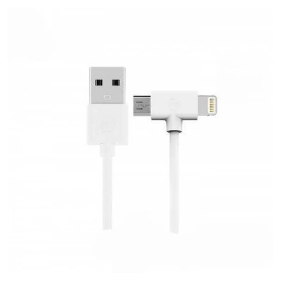 Кабель WK WDC-008 Axe USB - Lightning + micro USB (M/M), 1 м, White (6970349287292) 6970349287292 фото