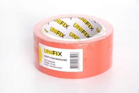 Стрічка клейка пакувальна помаранчева 45мм*200м SKO-5400266 UNIFIX SKO-5400266 фото товару