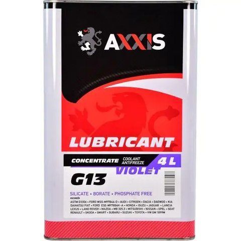 Антифриз Axxis G13 -80 C концентрат канистра 4 л Violet/Purple (48021106366) AX-2089 фото товара