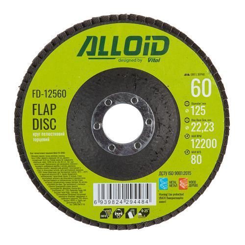 Круг пелюстковий торцевий 125 мм, зерно 60 Alloid (FD-12560) FD-12560 фото товару
