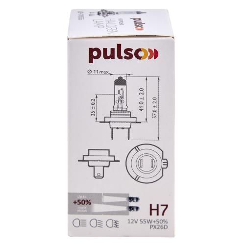 Лампа PULSO/галогенная H7/PX26D 12v55w+50% X-treme Vision/c/box (LP-70555) LP-70555 фото товара